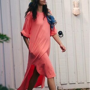 Free People Vibrant Coral Cover-Up Dress